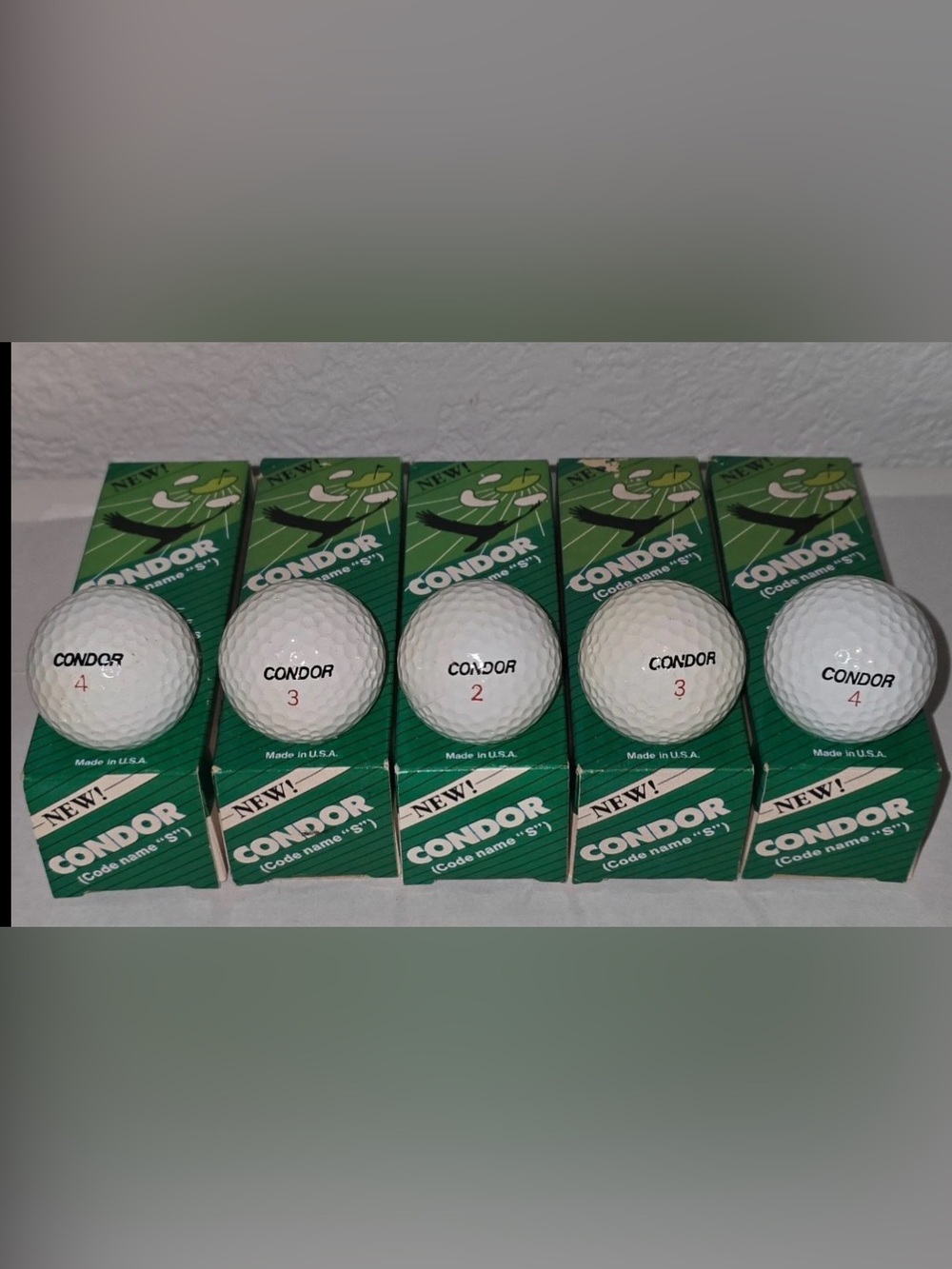 Vintage Condor Golf Balls Sleeve of 3 Code Name "S" New